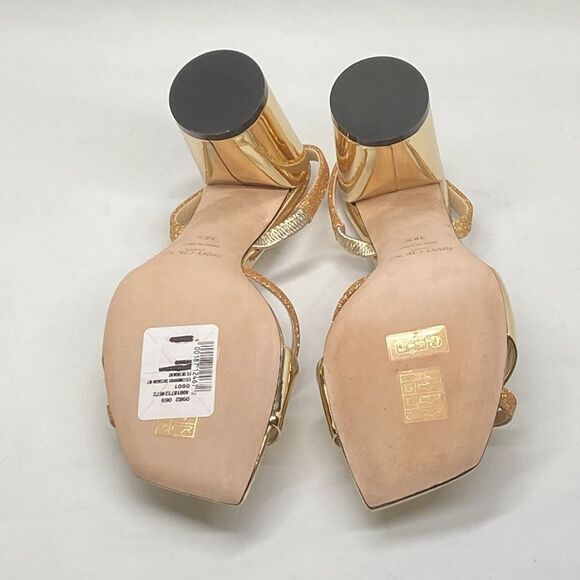 Jimmy Choo Plum Metallic Leather & Glitter Slingback Sandals size 38.5 - Picture 12 of 13